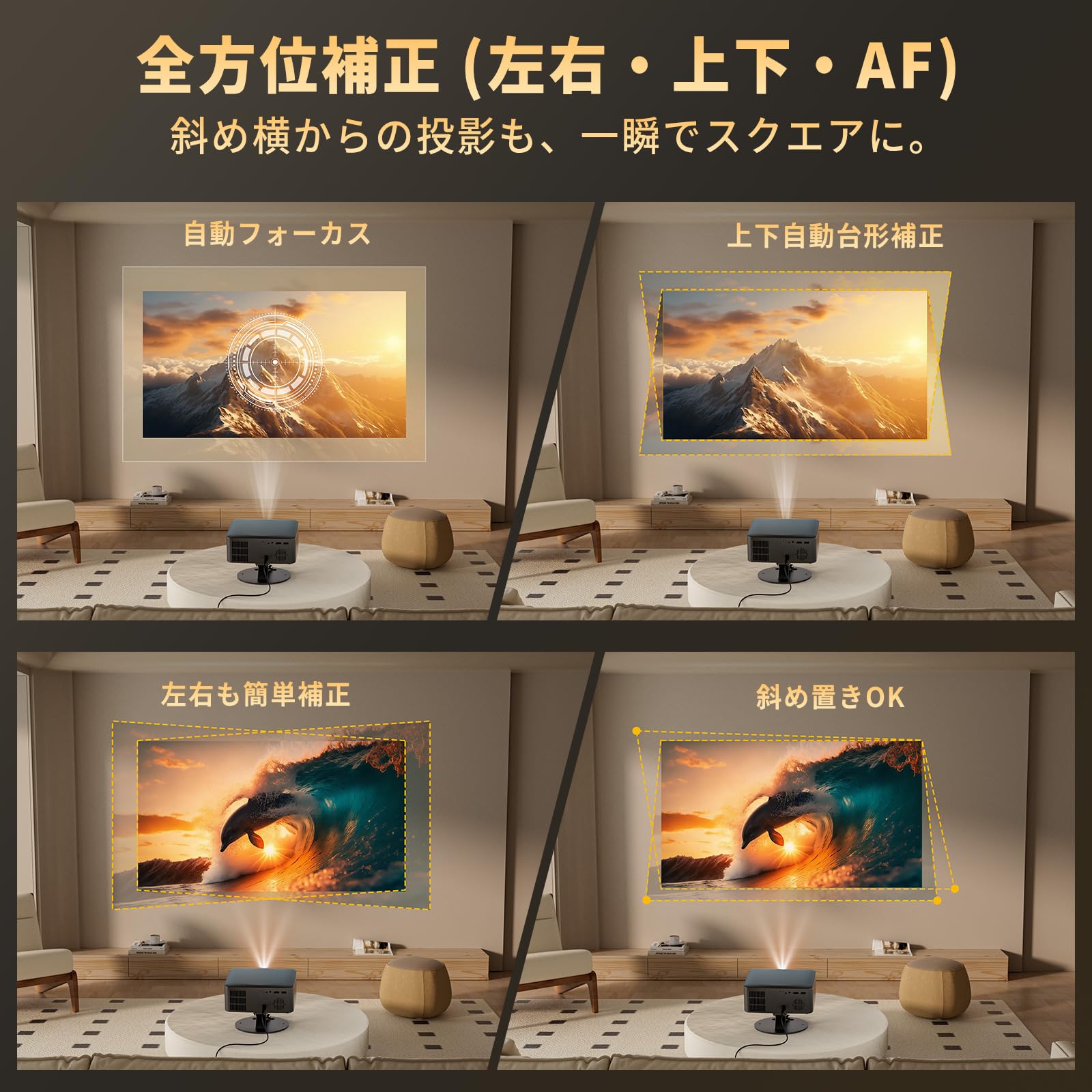 Amazon.co.jp: 【2026初・小型Google TV】プロジェクター 家庭用 小型